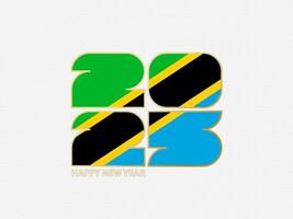 Abstract numbers 2025 with flag of Tanzania. vector
