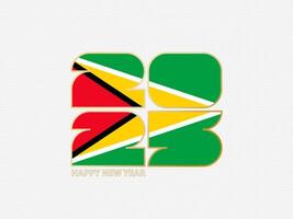 Abstract numbers 2025 with flag of Guyana. vector