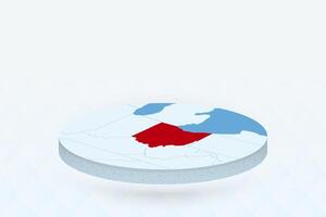 3D Isometric Map Highlighting Ohio in Red. vector