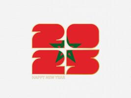Abstract numbers 2025 with flag of Morocco. vector