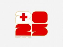 Abstract numbers 2025 with flag of Tonga. vector