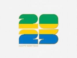Abstract numbers 2025 with flag of Gabon. vector