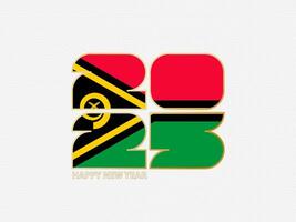 Abstract numbers 2025 with flag of Vanuatu. vector