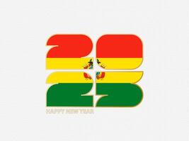 Abstract numbers 2025 with flag of Bolivia. vector