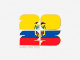 Abstract numbers 2025 with flag of Ecuador. vector