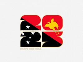 Abstract numbers 2025 with flag of Papua New Guinea. vector
