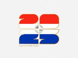 Abstract numbers 2025 with flag of Paraguay. vector