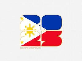 Abstract numbers 2025 with flag of Philippines. vector