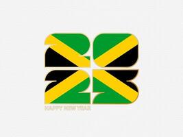 Abstract numbers 2025 with flag of Jamaica. vector