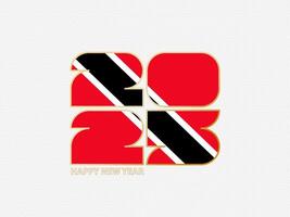 Abstract numbers 2025 with flag of Trinidad and Tobago. vector