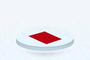 3D Isometric Map Highlighting Colorado in Red. vector