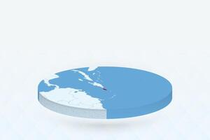 3D Isometric Map Highlighting Puerto Rico in Red. vector