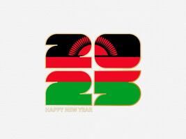 Abstract numbers 2025 with flag of Malawi. vector