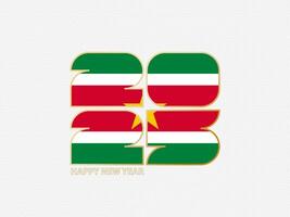 Abstract numbers 2025 with flag of Suriname. vector