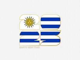 Abstract numbers 2025 with flag of Uruguay. vector