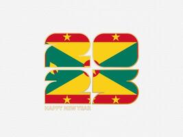 Abstract numbers 2025 with flag of Grenada. vector