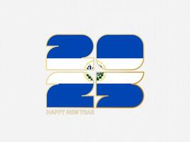 Abstract numbers 2025 with flag of El Salvador. vector