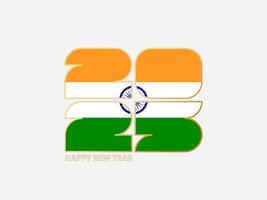 Abstract numbers 2025 with flag of India. vector