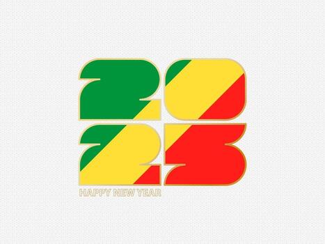 Abstract numbers 2025 with flag of Congo. vector