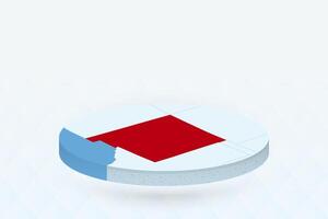 3D Isometric Map Highlighting New Mexico in Red. vector