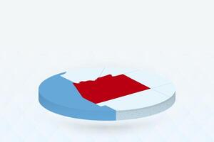 3D Isometric Map Highlighting Arizona in Red. vector