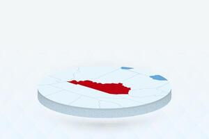 3D Isometric Map Highlighting Kentucky in Red. vector