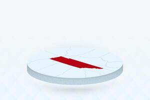3D Isometric Map Highlighting Tennessee in Red. vector