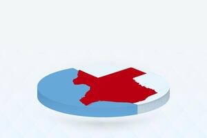 3D Isometric Map Highlighting Texas in Red. vector