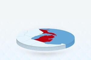 3D Isometric Map Highlighting Michigan in Red. vector