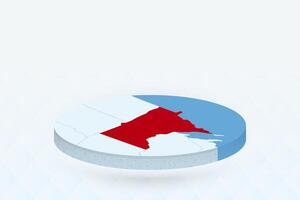 3D Isometric Map Highlighting Minnesota in Red. vector