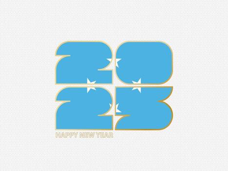 Abstract numbers 2025 with flag of Micronesia. vector