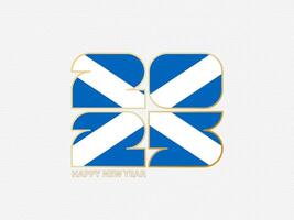 Abstract numbers 2025 with flag of Scotland. vector