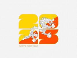 Abstract numbers 2025 with flag of Bhutan. vector