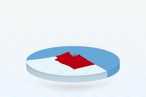 3D Isometric Map Highlighting Washington in Red. vector