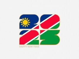 Abstract numbers 2025 with flag of Namibia. vector