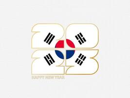 Abstract numbers 2025 with flag of South Korea. vector