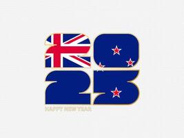 Abstract numbers 2025 with flag of New Zealand. vector