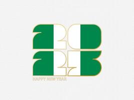 Abstract numbers 2025 with flag of Nigeria. vector