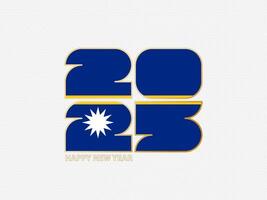 Abstract numbers 2025 with flag of Nauru. vector