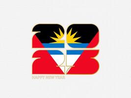 Abstract numbers 2025 with flag of Antigua and Barbuda. vector