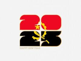 Abstract numbers 2025 with flag of Angola. vector