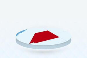 3D Isometric Map Highlighting Nevada in Red. vector