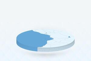 3D Isometric Map Highlighting Sao Tome and Principe in Red. vector