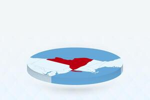3D Isometric Map Highlighting New York in Red. vector