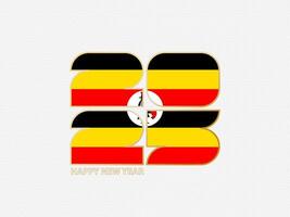 Abstract numbers 2025 with flag of Uganda. vector
