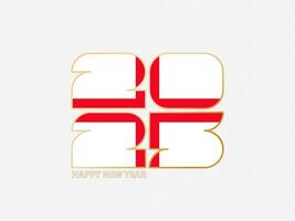 Abstract numbers 2025 with flag of England. vector