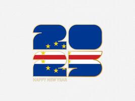 Abstract numbers 2025 with flag of Cape Verde. vector
