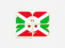 Abstract numbers 2025 with flag of Burundi. vector