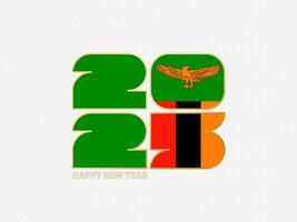 Abstract numbers 2025 with flag of Zambia. vector