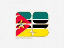 Abstract numbers 2025 with flag of Mozambique. vector